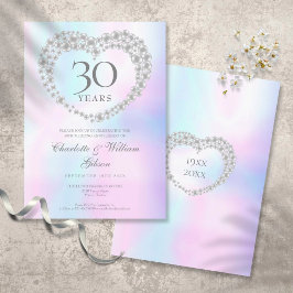 Chic Pearl Heart 30th Anniversary Inbjudningar