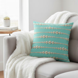 Chic Pearl & Turcoise Round Pillow Kudde