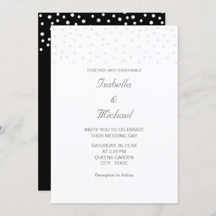 Chic Pearls on Black and White Wedding Investigati Inbjudningar