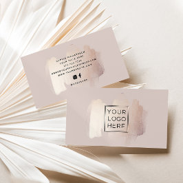 Chic Penseldrag | Faux Ro Guld med Logotyp Visitkort
