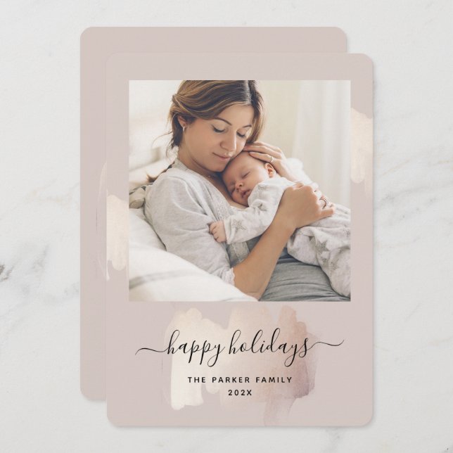 Chic Penseldrag | Glad helg Fotojul Julkort (Fram/baksida)