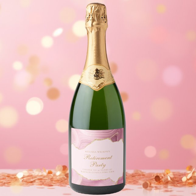 Chic Pension Party Rosa Guld Agate Anpassningsbar (Skapare uppladdad)