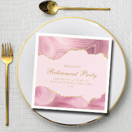 Chic Pension Party Rosa Guld Agate Anpassningsbar Pappersservett
