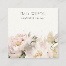 Chic Peony Watercolor Blommigt Earring Visning