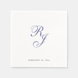 Chic Periwinkle Monogram Bröllop Napkins Pappersservett