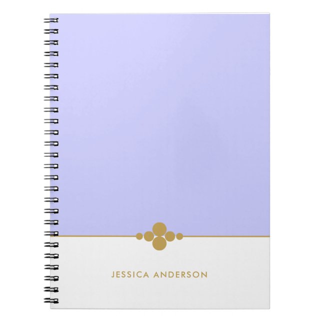 Chic Periwinkle White Guld Personlig Anteckningsbok (Framsidan)