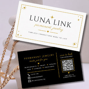 Chic Permanent Jewelry Konstnär Minimal QR-kod Visitkort
