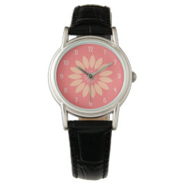 Chic Persikoblomma på korall Armbandsur