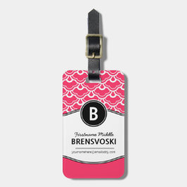 Chic Personalized. damshock rosaMonogram Bagagebricka