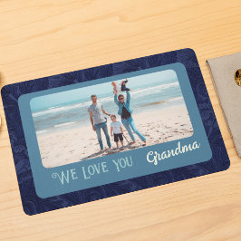 Chic Personlig Fototext Grandma Gift Blue
