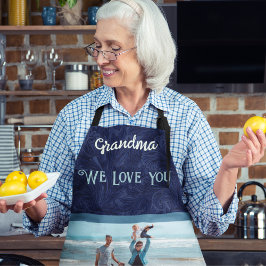 Chic Personlig Fototext Grandma Gift Blue