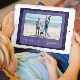 Chic Personlig Fototext Grandma Gift Violet Poster