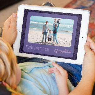 Chic Personlig Fototext Grandma Gift Violet Poster