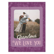 Chic Personlig Fototext Grandma Gold Red