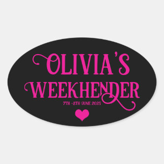 Chic Personlig Hen Do Stickers | Bride Squad Ovalt Klistermärke