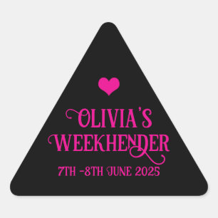 Chic Personlig Hen Do Stickers Bride Squad Triangelformat Klistermärke