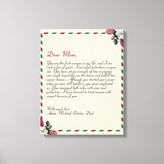 Chic Personlig Kärlek Brev Handskriftlig par Canvastryck