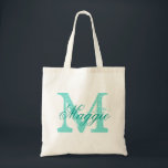 Chic Personlig namn monogram Tygkasse<br><div class="desc">Kolla in över 100 populära stilar i bröllop tote bags från min butik "Bröllop Tote bags"!</div>