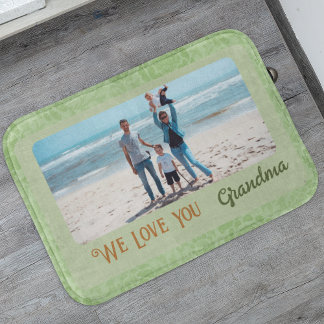 Chic Personlig Photo Text Grandma Gift-Grönt Badrumsmatta