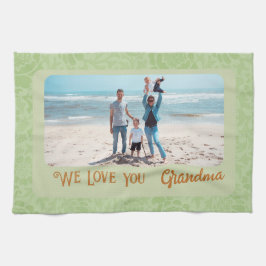 Chic Personlig Photo Text Grandma Gift-Grönt Kökshandduk