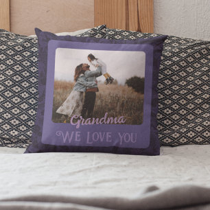 Chic Personlig Photo Text Grandparent Gift Kudde