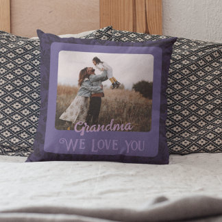 Chic Personlig Photo Text Grandparent Gift Kudde