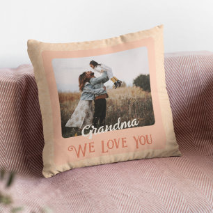 Chic Personlig Photo Text Grandparent Gift Kudde