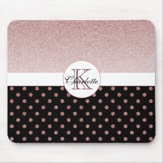 Chic Personlig Ro Guld Polka Dot Namn Musmatta