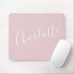 Chic Personlig  Typografi Rosa Girly<br><div class="desc">Chic Script Typography Personlig Girly Rosa Mouse Pad</div>