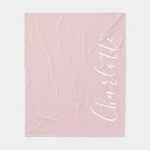 Chic Personlig  Typografi Rosa Girly Fleecefilt