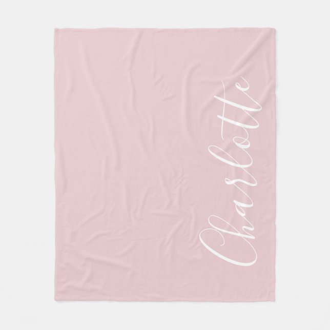 Chic Personlig  Typografi Rosa Girly Fleecefilt (Framsidan)