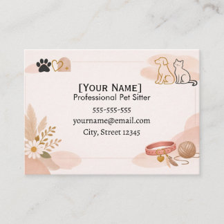 Chic Pet Sitter Business Card  Visitkort