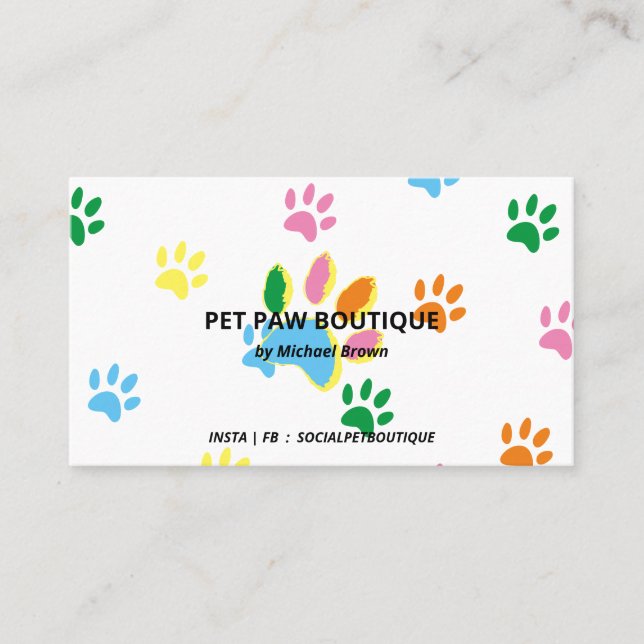 Chic Pet Tassar Colorful Visitkort (Framsida)