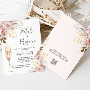 Chic Petals Prosecco QR-Möhippa Inbjudningar