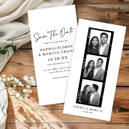 Chic Photo-booth Filmstrip Wedding Save The Date Spara Datumet