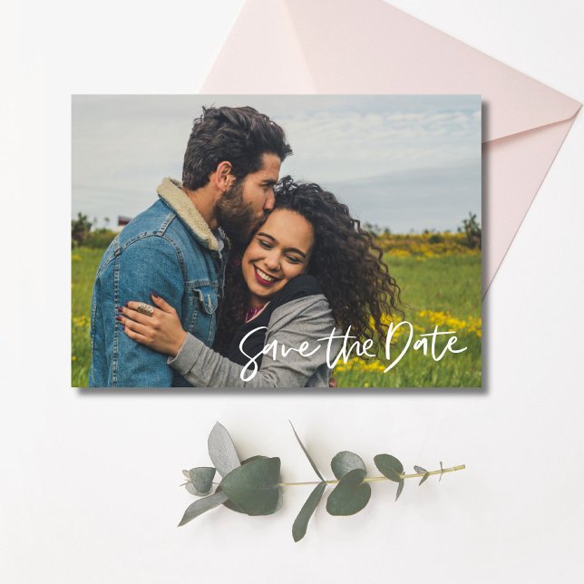 Chic Photo Bröllop Spara Datumet (Chic Photo Wedding Save The Date)