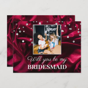 Chic Photo Burgundy Silke kommer att bli min bride Vykort