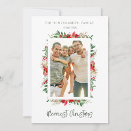 Chic Photo Classic Merriest Christmas Poinsettias Julkort