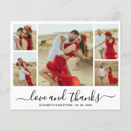 Chic Photo Collage Budget Bröllop Tack Flyer