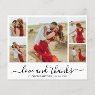 Chic Photo Collage Budget Bröllop Tack Flyer