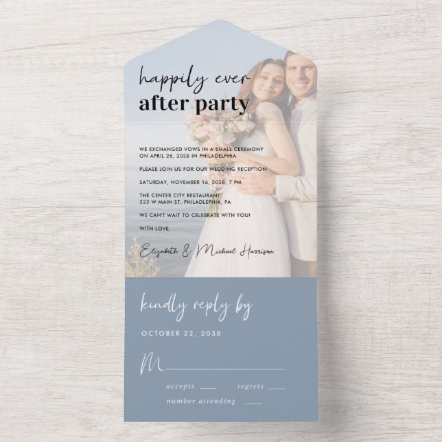 Chic Photo Dusty Blue Wedding Reception (Insida)