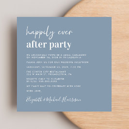 Chic Photo Dusty Blue Wedding Reception Inbjudningar