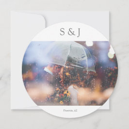 Chic Photo Elegant Modern Circle Minimalist Grått Inbjudningar