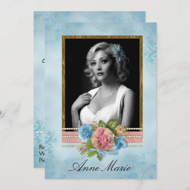 Chic Photo Inbjudningskort för möhippan (Fram/baksida)