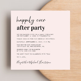 Chic Photo Rosa Wedding Reception Inbjudningar
