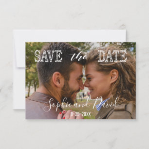 Chic Photo SPARA DATE Bröllop Typography Datumet