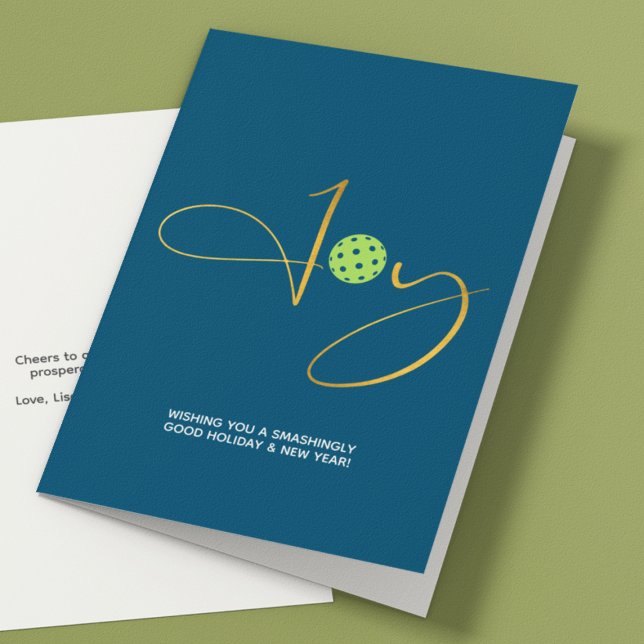 Chic Pickleball "Joy" Blå jul Helgkort (Skapare uppladdad)
