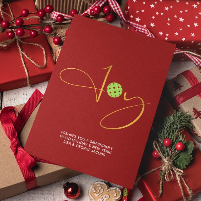 Chic Pickleball "Joy" Röd jul Julkort (Skapare uppladdad)