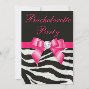 Chic pilbåge för shock rosa för Bachelorette Inbjudningar
