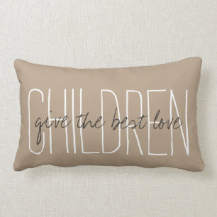 CHIC PILLOW_ " BARN"… ge den bäst kärleken. ", Lumbarkudde